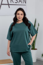 Комплект 25.2678 двуконечен трикотаж, цвят Тъмна маслина, 52(3XL), 54(4XL), 56(5XL) - Image 4