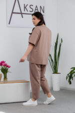 Komplet 25.2678 dzianina dresowa dwunitkowa, kolor Ciemnobeżowy, 48(XL), 50(XXL), 52(3XL) - Image 3