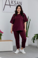 Комплект 25.2678 двуконечен трикотаж, цвят Бургунди, 58(6XL), 60(7XL)