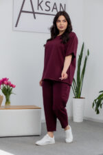 Комплект 25.2678 двуконечен трикотаж, цвят Бургунди, 58(6XL), 60(7XL) - Image 2