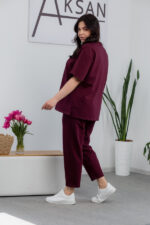 Комплект 25.2678 двуконечен трикотаж, цвят Бургунди, 58(6XL), 60(7XL) - Image 3