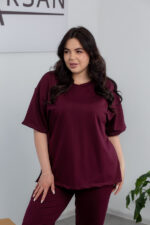 Комплект 25.2678 двуконечен трикотаж, цвят Бургунди, 58(6XL), 60(7XL) - Image 4