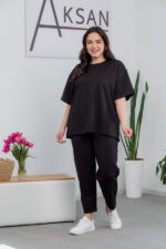 Set 25.2678 tricot dublu, culoare Negru, 58(6XL), 60(7XL)