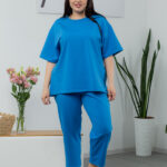 Комплект 25.2678 двуконечен трикотаж, цвят Метличин син, 52(3XL), 54(4XL), 56(5XL)