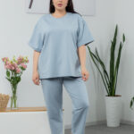 Komplet 25.2678 dzianina dresowa dwunitkowa, kolor Srebrno-błękitny, 48(XL), 50(XXL), 52(3XL)