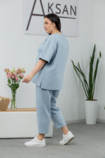 Костюм 25.2678 * Трикотаж двухнитка, колір Срібно небесний, 48(XL), 50(ХХL), 52(3XL) - Зображення 3