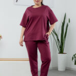 Комплект 25.2678 двуконечен трикотаж, цвят Марсала, 48(XL), 50(XXL), 52(3XL)