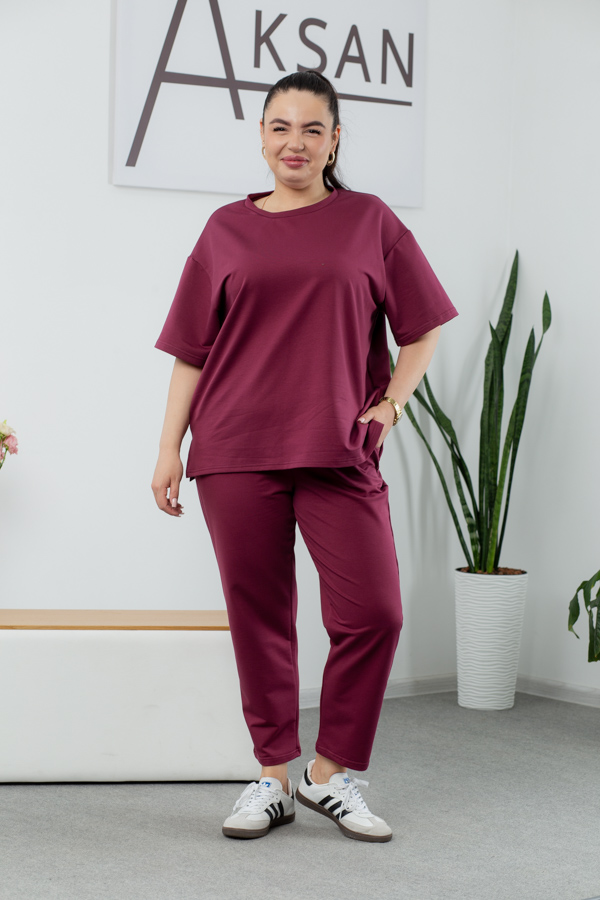 img_2900 Set 25.2678 tricot dublu, culoare Marsala, 48(XL), 50(XXL), 52(3XL) - Image 1