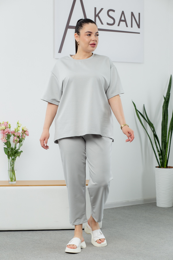 img_2933 Комплект 25.2678 двуконечен трикотаж, цвят Нежно сив, 52(3XL), 54(4XL), 56(5XL) - Image 1
