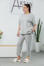 Комплект 25.2678 двуконечен трикотаж, цвят Нежно сив, 52(3XL), 54(4XL), 56(5XL) - Image 2