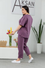 Komplet 25.2678 dzianina dresowa dwunitkowa, kolor Bakłażan, 48(XL), 50(XXL), 52(3XL) - Image 3