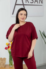 Set 25.2678 two-thread knit fabric, color Bordeaux, 52(3XL), 54(4XL), 56(5XL) - Image 4