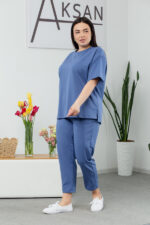Komplet 25.2678 dzianina dresowa dwunitkowa, kolor Jeansowy, 48(XL), 50(XXL), 52(3XL) - Image 2