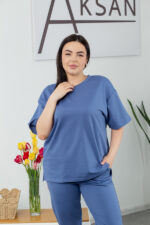 Komplet 25.2678 dzianina dresowa dwunitkowa, kolor Jeansowy, 48(XL), 50(XXL), 52(3XL) - Image 4