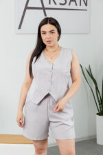 Костюм 25.2649 б Льон, колір Світло сірий, 48(XL), 50(ХХL) - Зображення 4
