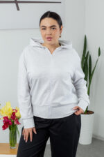 Кофта 25.2703 б Трикотаж двухнитка, колір Меланж, 48(XL), 50(ХХL), 52(3XL)