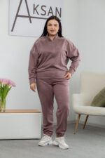 Костюм 25.2611 б Замш тонкий, колір Кавовий, 48(XL), 50(ХХL), 52(3XL)