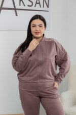 Костюм 25.2611 б Замш тонкий, колір Кавовий, 48(XL), 50(ХХL), 52(3XL) - Зображення 4