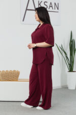 Костюм 25.2691 б Американський креп, колір Бургунді, 48(XL), 50(ХХL), 52(3XL) - Зображення 2