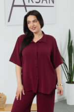 Костюм 25.2691 б Американський креп, колір Бургунді, 48(XL), 50(ХХL), 52(3XL) - Зображення 4