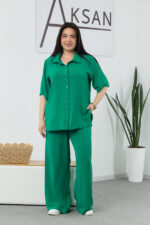 Костюм 25.2691 б Американський креп, колір Зелений, 48(XL), 50(ХХL), 52(3XL)