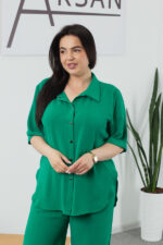 Костюм 25.2691 б Американський креп, колір Зелений, 48(XL), 50(ХХL), 52(3XL) - Зображення 4