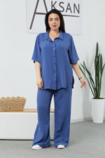 Костюм 25.2691 б Американський креп, колір Темно джинсовий, 48(XL), 50(ХХL), 52(3XL)