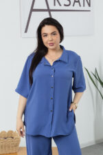 Костюм 25.2691 б Американський креп, колір Темно джинсовий, 48(XL), 50(ХХL), 52(3XL) - Зображення 4