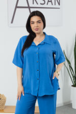 Костюм 25.2691 б Американський креп, колір Волошковий, 48(XL), 50(ХХL), 52(3XL) - Зображення 4