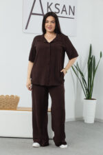 Костюм 25.2691 б Американський креп, колір Темний шоколад, 48(XL), 50(ХХL), 52(3XL)