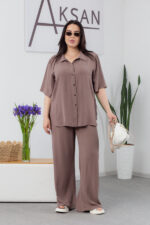 Костюм 25.2691 б Американський креп, колір Какао, 48(XL), 50(ХХL), 52(3XL)