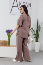 Костюм 25.2691 б Американський креп, колір Какао, 48(XL), 50(ХХL), 52(3XL) - Зображення 3