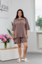 Костюм 25.2712 б Американський креп, колір Какао, 46(L), 48(XL), 50(ХХL)