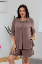 Костюм 25.2712 б Американський креп, колір Какао, 46(L), 48(XL), 50(ХХL) - Зображення 4