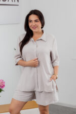 Костюм 25.2712 б Американський креп, колір Ніжно сірий, 46(L), 48(XL), 50(ХХL) - Зображення 4