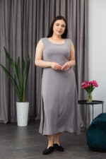 Сукня 25.2667 б Американський креп, колір Сіро графітовий, 48(XL), 50(ХХL), 52(3XL)