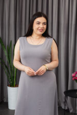 Сукня 25.2667 б Американський креп, колір Сіро графітовий, 48(XL), 50(ХХL), 52(3XL) - Зображення 4
