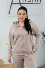 Костюм 22.1417.б Замш тонкий, колір Світле латте, 50(ХХL), 52(3XL), 54(4XL) - Зображення 4