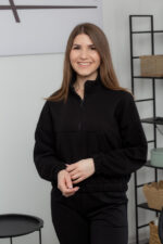 Кофта 25.2601 н Трикотаж петля, колір Чорний, 40(XS) - 42(S), 44(М) - 46(L)