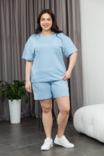 Костюм 25.2653 б Трикотаж двухнитка, колір Блакитний, 48(XL), 50(ХХL), 52(3XL)