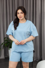 Костюм 25.2653 б Трикотаж двухнитка, колір Блакитний, 48(XL), 50(ХХL), 52(3XL) - Зображення 4