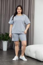 Костюм 25.2653 б Трикотаж двухнитка, колір Срібний, 48(XL), 50(ХХL), 52(3XL)