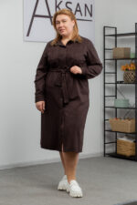 Сукня 25.2609 б Замш тонкий, колір Темний шоколад, 48(XL)-50(ХХL), 52(3XL)- 54(4XL)