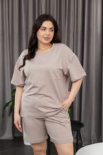 Костюм 25.2653 б Трикотаж двухнитка, колір Світле латте, 48(XL), 50(ХХL), 52(3XL) - Зображення 4