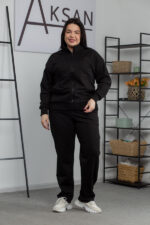 Костюм 25.2619 б Трикотаж двухнитка, колір Чорний, 48(XL), 50(ХХL), 52(3XL)