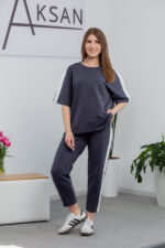 Костюм 25.2677 н Трикотаж двухнитка, колір Графіт, 40(XS), 42(S), 44(М)