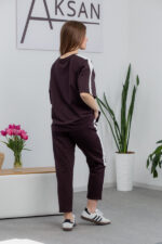 Костюм 25.2677 н Трикотаж двухнитка, колір Темний шоколад, 40(XS), 42(S), 44(М) - Зображення 3