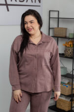 Костюм 25.2587 б Замш тонкий, колір Кавовий, 48(XL), 50(ХХL), 52(3XL) - Зображення 4