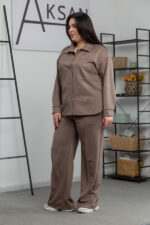 Костюм 25.2587 б Замш тонкий, колір Какао, 48(XL), 50(ХХL), 52(3XL) - Зображення 2