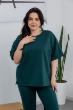 Костюм 25.2678 б Трикотаж двухнитка, колір Темно зелений , 52(3XL), 54(4XL), 56(5XL) - Зображення 4